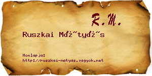 Ruszkai Mátyás névjegykártya