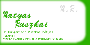 matyas ruszkai business card